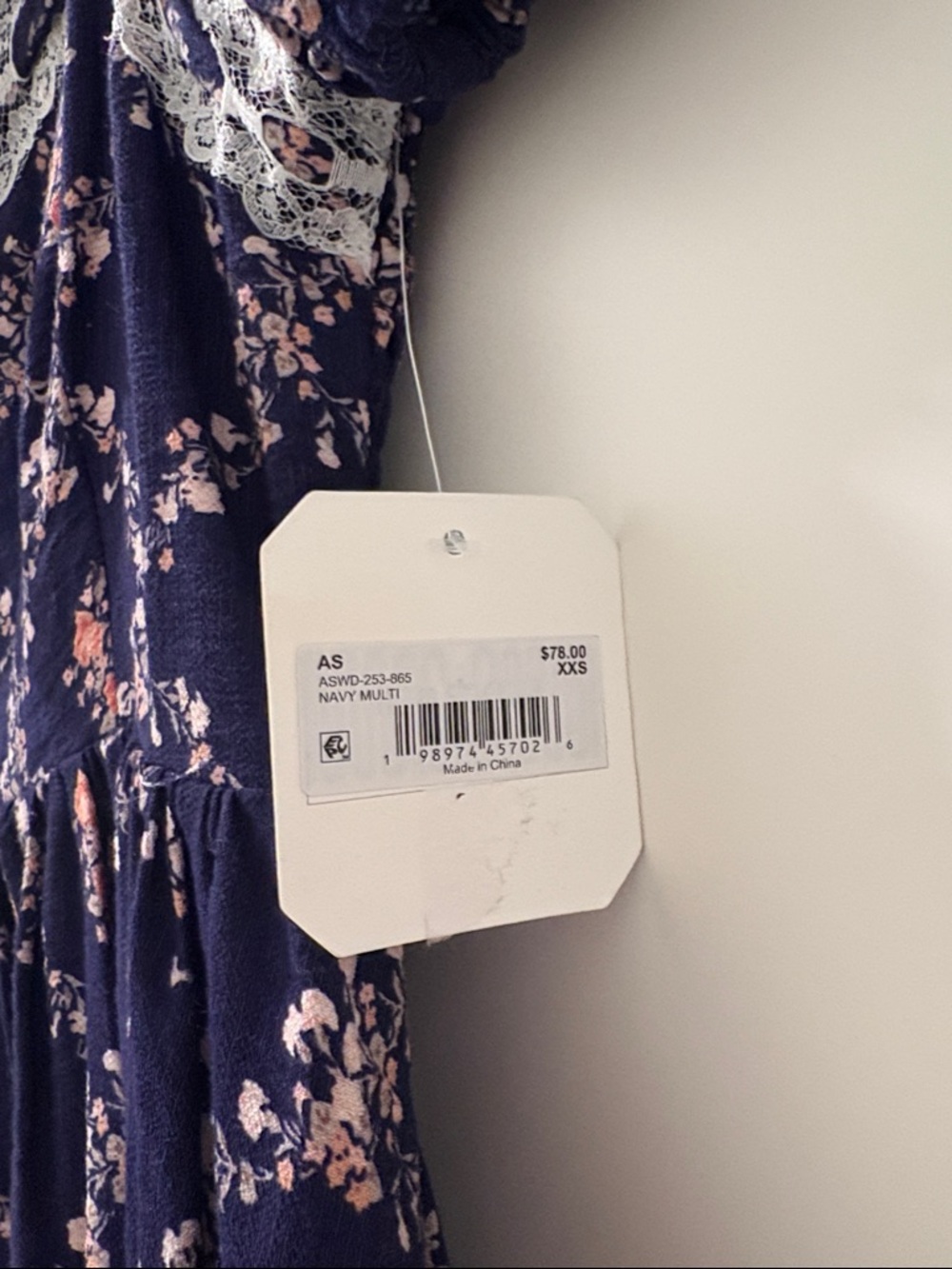 NWT [Altar'd State] Azura Mini Floral Puff Sleeve Lace Trim Dress Women’s XXS - Picture 14 of 14
